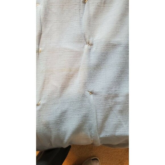 1970s Handmade Patchwork Quilt Blue White 82x85 Vintage Blue White - Picture 7 of 9